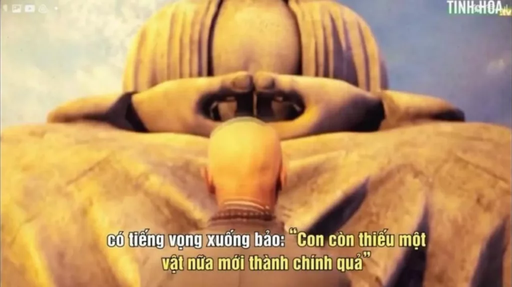 Một cảnh trong video ”Tu luyện cả đời không chính quả, một ngày hướng Phật lại hồi Thiên”