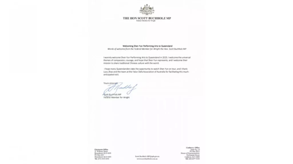 Toàn văn thư chúc mừng của Nghị sĩ Liên bang Hon Scott Buchholz MP