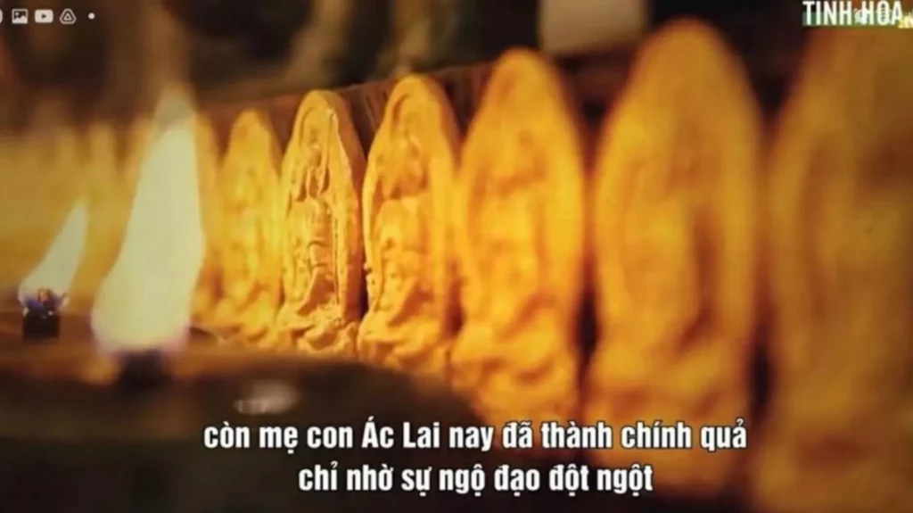 Một cảnh trong video ”Tu luyện cả đời không chính quả, một ngày hướng Phật lại hồi Thiên”